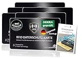 MakakaOnTheRun 6X RFID Blocker Karte (3fach geprüft: DEKRA + EMV + HF-Labor) 360° Schutzkarte für Geldbörse - NFC Blocker Karte - Schutzkarte gegen Datenklau - RFID Blocker Card