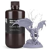 ELEGOO Upgraded 405nm Wasser Waschbares Resin 2.0,Water Washable 3D Drucker Rapid Harz mit Geringerer Schrumpfung und Höherer Präzision für LCD/DLP/SLA/3D Drucker Grau 1000g