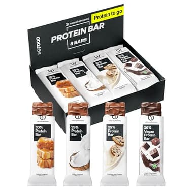natural elements Proteinriegel Mixed Box – verschiedene Low Sugar Eiweißriegel – bis zu 13g Protein – vegetarisch, ohne Palmöl – in Deutschland laborgeprüft