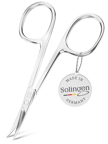 TITANIA Solingen Hautschere mit dünner Spitze (9,5cm) • Nagelhautschere Solingen • Professionelle Hautschere aus Carbonstahl • Made in Germany