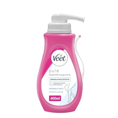 Veet PURE Haarentfernungscreme - Haarentfernung für Körper & Beine - 1 x 400 ml