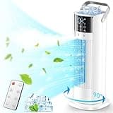 Klimaanlage Mobil Klimagerät ohne Abluftschlauch, 4-In-1Luftkühler Ventilator mit Wasserkühlung, Leise Mini Klimagerät mit Fernbedienung