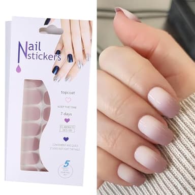 lulir Nagelfolie UV Härtend 16 Stück,Gel Nagelfolien Easy On, Nail Strips UV Gel Nagelsticker,Lang Anhaltende gel nail Stickers, Nagellackstreifen,Fingernägel zum Aufkleben-Kirschblüten fallen Pulver