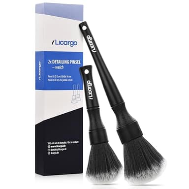 LICARGO Detailing Pinsel Auto - ultraweich für schonende Reinigung innen & außen - 2 Stück Pinsel Autopflege - sanfte Car Detailing Brush - top Auto Pinsel Reinigung Reinigungspinsel Auto Set