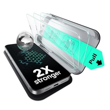 ESR für iPhone 14 Pro Max für Panzerglas 3 Stück [3 Sekunden Schnellinstallation], Militärischer Schutz, 9H Härte, vollflächig gehärtetes Glas mit UltraFit Tray