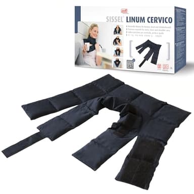 SISSEL® Linum Cervico | Ergonomische Wärmeauflage | Natürliche Leinsamen & Baumwolle | Nachhaltig & Wiederverwendbar | Nacken- & Schulterentspannung | Mikrowellen-/Ofengeeignet | 43x26x0,8 cm