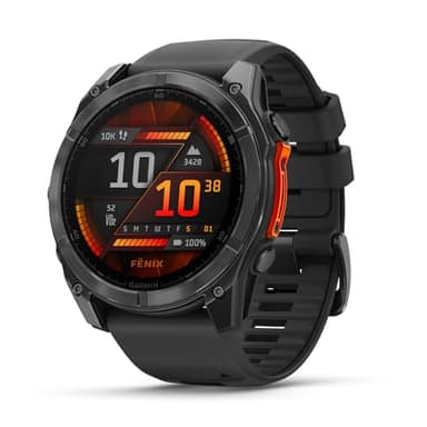 Garmin fēnix 8 51mm – Multisport-Smartwatch, 1,4" AMOLED Touch-/Tastendisplay, bis zu 29 Tage Akkulaufzeit, 80+ Sport-/Outdoor-Apps, TOPO-Karten, EKG, Telefonie, Musik, Taschenlampe