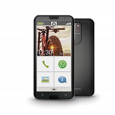 Emporia SMART.5 | Seniorenhandy 4G Volte | Senioren Smartphone ohne Vertrag | Mobiltelefon mit Notruftaste | 5,5-Zoll-Display | Android 10 | 13 MP Kamera | Schwarz