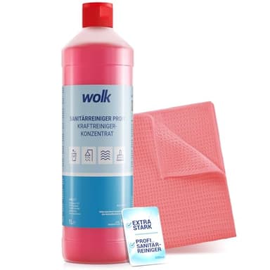 Sanitärreiniger Profi Extra Stark 1L – Badreiniger & WC Reiniger extra stark gegen Kalk, Urinstein & Rost – Kalkentferner Dusche, Toilette, Fliesen & Waschbecken