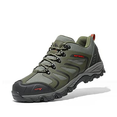 NORTIV 8 Herren wasserdichte Wanderschuhe Low Top Leichte Outdoor Trekking Camping Trail Wanderschuhe,Size 42,Armee/Grün/Schwarz/Orange,160448_Low-E