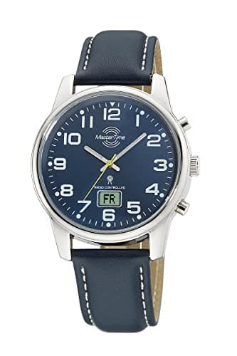 Master Time Funk Quarz Herren Uhr Analog mit digitalem Datum mit Leder Armband MTGA-10815-31L
