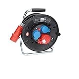 KALLE DAS KABEL Kabeltrommel RED Starkstrom mit 2 Schukosteckdosen und einer CEE 400V Steckdose H07RN-F 5G 2,5mm² 20 Meter für Handwerker Heimwerker Baustellen und dem Einsatz im Außenbereich