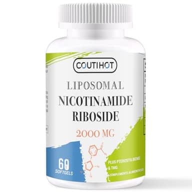 Liposomales Nicotinamid-Ribosid 1500 mg plus TMG & Trans-Pterostilben (Gesamtformel 2000 mg) – NR Kapseln als NAD+ Vorläufer, Hochdosiertes Vitamin B3 Supplement (60 Stück (1er Pack))