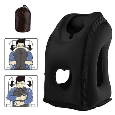 HoaaiGo Aufblasbares Reisekissen Nackenkissen, Flugzeug Kissen Tragbar Travel Pillow Faltbar Komfortabel, Multifunktionales Reise-nackenkissen zum Schlafen auf dem Flugzeug Zug Zuhause Büro