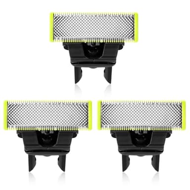 Für Philips OneBlade Klingen | 3 Stück One Blade Ersatzklinge, Wird zum Trimmen von Gesichts- und Körperbärten verwendet. Hochwertige Klingen aus Edelstahl, Sicher und Langlebig