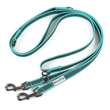 Wisedog 3m Seegrün doppelendige gummierte Hundeleine Leichtgewichtige Hands Free Leine für Hund rutschfeste Hands Free Hundeleine Fit für Spaziergänge Laufen Camping