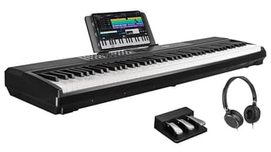 STRICH E-Piano 88 Tasten Gewichtet Klavier mit Sustain-Pedal, Hammermechanik-Digitalpiano, 2x15W integrierte Lautsprecher, vollwertiges E-Piano mit USB-MIDI/Wireless-Verbindung, SDP-120