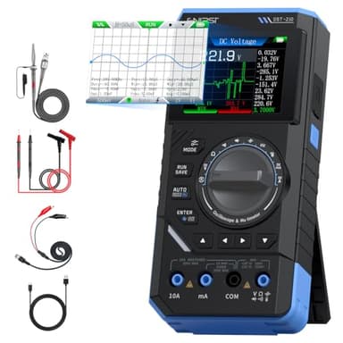 FNIRSI DST-210 Handoszilloskop, 10MHz Bandbreite, 19999 Zählimpulse, Digitales Oszilloskop,Multimeter, DDS-Generator 3-in-1, 48MS/s Abtastrate, AC/DC-Spannungsstrom, Kondensator, Widerstand, Diode