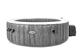 Intex Purespa Greywood Deluxe Ø 216 X 71 Cm Whirlpool Pure Spa - Bubble Massage, Dunkelgraue Holzoptik