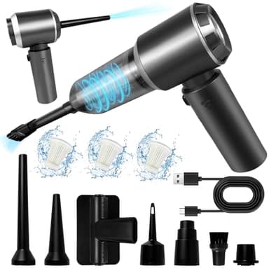 XWGKLN Handstaubsauger Akku,16000PA Auto Staubsauger Stark 4 in 1 Handstaubsauger Kabellos Mini Kleiner Staubsauger für Auto Küche PC Sofa Büro Haus Tierhaar Reinigung