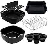 Heißluftfritteuse Zubehör für COSORI Turboblaze 5,5L/6L/6,2L/6,4L, Russell Hobbs 8L/8,3L, Philips Airfryer XXL 5000/7000 Serie 7,2/8,3L Quadratische Air Fryer Zubehör Silikonform Accessories