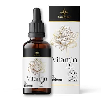 Vitamin D3 Tropfen 5000 I.E. - Hochdosiert & Laborgeprüft - 50ml (1700 Tropfen) - Flüssig in MCT-Öl aus Kokos - Premium Qualität - Made in Germany Nahrungsergänzungsmittel
