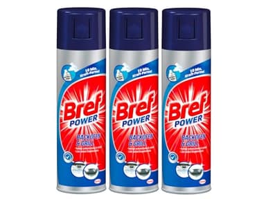 Bref Power Backofen & Grill (3 x 500 ml), Backofenreiniger mit Aktivschaum, entfernt selbst hartnäckigste Verkrustungen