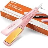 Faszin Professionelle Glätteisen, 42mm Breite Titanplatten mit Negativer Ionenfunktion, 30s Schnelles Aufheizen, Echtzeitanzeige der Temperatur, 11 Einstellbare Temperaturstufen (130-230℃) - Rosa