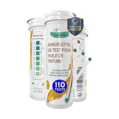 110 Frittieröl-Teststreifen - Sunrisa PREMIUM Fritteusen Fett-Tester | Misst FFA/KOH | Bis zu 40% sparen | Frittieröl-Qualität | HACCP Profi | Für Restaurants, Imbiss, Kantinen & Hotels