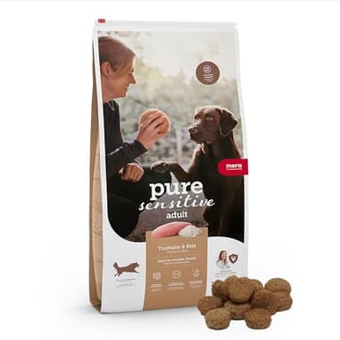 MERA Pure Sensitive Truthahn & Reis, Hundefutter trocken für Sensible Hunde, Trockenfutter aus Truthahn und Reis, Futter für ausgewachsene Hunde, ohne Weizen und Zucker (4 kg)