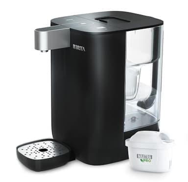 BRITA Heißwasserspender Cube – Wasserspender für zuhause (4L) schwarz – mit UV-C-Technologie, inkl. MAXTRA PRO Extra Kalkschutz Wasserfilterkartusche