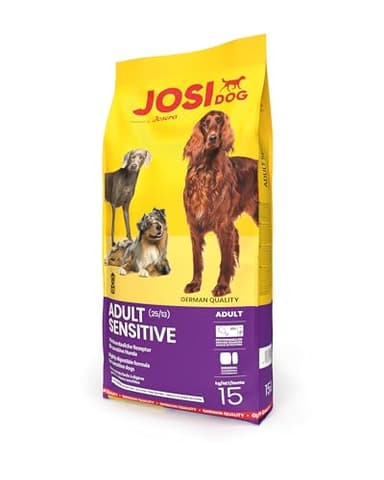 JosiDog Adult Sensitive (1 x 15 kg) | Adult | Premium Trockenfutter für empfindliche Hunde | besonders bekömmlich mit viel Geflügelprotein | glutenfrei | Powered by JOSERA | Hundefutter | 1er Pack