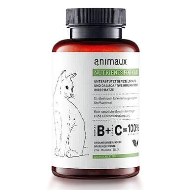 animaux Nutrients for Cats – 120 Kautabletten – Vitamine für Katzen, Unterstützung für Stoffwechsel, Immunsystem, Haut & Fell, mit Vitamin B Komplex, Omega 3, Zink & mehr