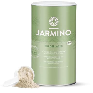 JARMINO Bio Kollagen Pulver | vom Weiderind & Grass-fed | 30 Portionen | Organic Bone Broth - Knochenbrühe Pulver | Collagen Peptide und Protein Powder Bio Qualität | 300g