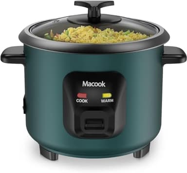 Macook Reiskocher（0,6 Liter, 3 Tassen) 300W - Reiskocher Klein für 1 bis 6 Personen, Antihaftbeschichtung, automatische Warmhaltefunktion, Anti-Trockenbrenner-Funktion.