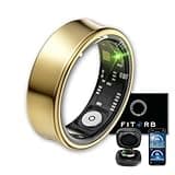 Fitorb Smart Ring Pro - Das Original. High-Tech Fitness- & Gesundheitsring, Schlafanalyse, 24/7 Aktivitätstracking. Temperaturmessung, Stress. Proberinge. (Neptun, Gold, 21,6 mm (12))
