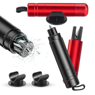 MOKIDO Safe Pro X Auto Notfallhammer 2 Stück, 2 in 1 Gurtschneider & Glasbrecher, Sicherheitshammer Auto für Autoscheiben, TÜV geprüft, Rettungshammer Set