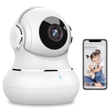 litokam Little elf Überwachungskamera Innen, 2K Babyphone mit Kamera mit Bewegungserkennung, 360°WLAN Kamera überwachung innen mit 2-Wege-Audio, Nachtsicht, Hundekamera Haustierkamera mit app, Alexa