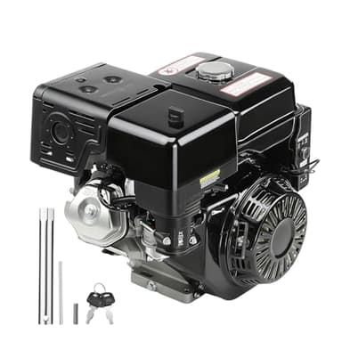 Benzinmotor 4-Takt OHV Motor 15 PS E-Start und Seilzug, 420 ccm Hubraum, Welle Ø 25,4 mm, Kartmotor Industriemotor Einzylinder Standmotor Pocket Bike Benzin Motor 3600 U/min Antriebsmotor
