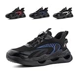 Loiston Sicherheitsschuhe Herren Arbeitsschuhe Damen Leicht Stahlkappenschuhe S3 S2 S1 Atmungsaktiv Schutzschuhe mit Drehknopf Blau Gr.44