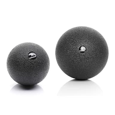BODYMATE SET aus Faszien-Ball (Durchmesser 8cm) und großem Faszien-Ball (12cm) Schwarz, Selbstmassage-Ball für Faszientraining