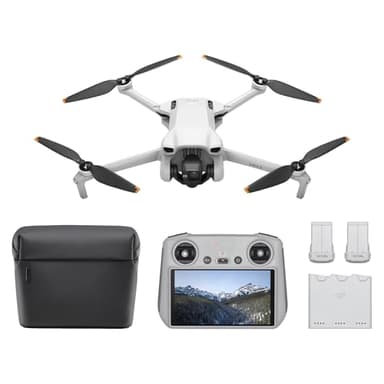DJI Mini 3 Fly More Combo (DJI RC) – Ultraleichte, Faltbare Mini Drohne mit Kamera 4K HDR, Bis zu 114 Min Flugzeit (3 Akkus), Vertikalaufnahmen, 3-Achsen-Gimbal, 10 km HD-Übertragung, C0