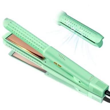 SUNMAY Glätteisen Locken und Glätten 2 in 1, Air Glätteisen mit 360°Kühlungsluft zur schnelleren Fixierung von Locken, Titan Haarglätter mit Luft, Air Haarglätter, Negativ-Ionen,Vierstufige Temperatur