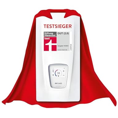 CLAGE DSX Touch vollelektronischer Hightech Durchlauferhitzer, 18-27kW, Touchdisplay, ECO-Mode, Fernbedienung+WLAN+Bluetooth, Automatikmodus, immer gradgenau 20-60°C, VDE-GS geprüft