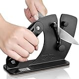 LEBENLANG Messerschärfer Profi 15-45 Grad - Bewegliche V-Klinge für Grob- & Feinschliff I Scheren & Messer schärfen I Messerschleifer Profi Knife Sharpener Profi-Messerschärfer Dick & Dünne Messer