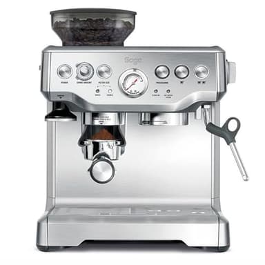Sage - The Barista Express - Kaffeemaschine mit manuellem Milchaufschäumer & Mahlwerk - Automatisches Mahlen, individueller Milchschaum - Milchkännchen mit Temperaturkontrolle - Gebürsteter Edelstahl