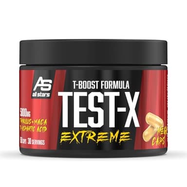 ALL STARS Test-X Extreme - 150 T-Boost Kapseln hochdosiert - Supplement mit Tribulus Terrestris Extrakt + Vitamin C + Magnesium + Zink + Maca Pulver + D-Asparaginsäure
