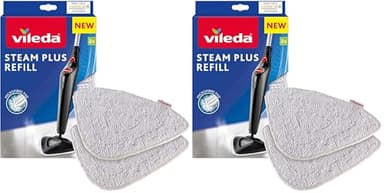 Vileda Steam Dampfreiniger Ersatzpads Mikrofaser | Hygienische Bodenreinigung - Passend für alle Böden, Waschbar & Wiederverwendbar | 2 Stück (Packung mit 2)
