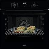AEG Einbaubackofen – Serie 5 mit Ringheißluft: gleichmäßige Garergebnisse auf 3 Ebenen – Reinigung mit Wasserdampf – A – Elektronikuhr mit Timerfunktionen – Grillfunktion – Schwarz – TU5AB20WSK