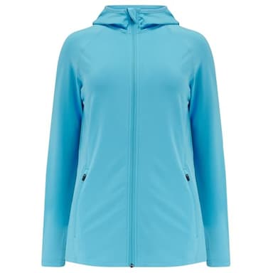 time to run Thermo-Laufjacke für Damen mit Frontreißverschluss Tasches und Kapuze XXL Atoll Blau
